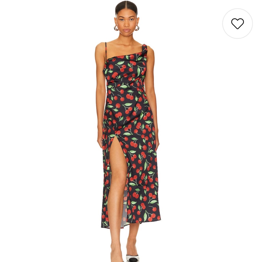For Love & Lemons Xena Midi Dress in Black Multi